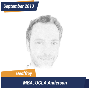 Geoffroy, MBA, UCLA Anderson, Sep 2013, Student of the Month